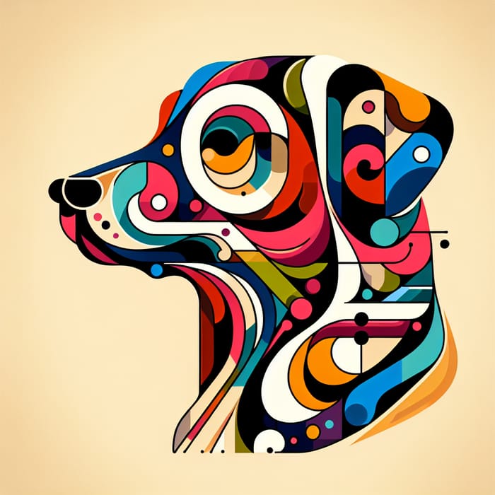 Abstract Dog Art | Unique Geometric Illustration