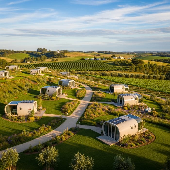 Eco-Friendly Capsule Cabin Resort on 100 Acres Eco-Friendly Capsule Cabin Resort on 100 Acres