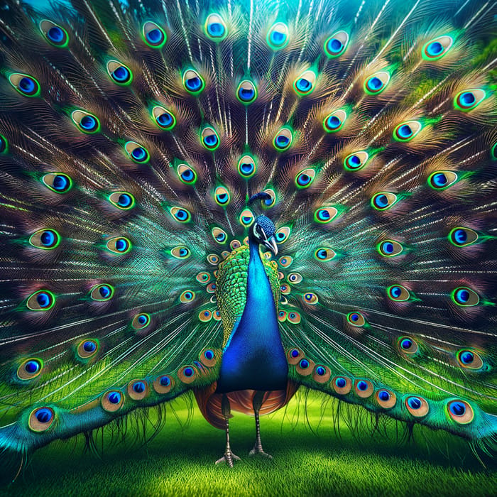 Majestic Peacock Displaying Its Vibrant Feathers