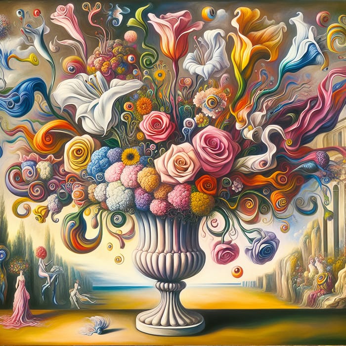 Surreal Large Flower Bouquet in Dali Style