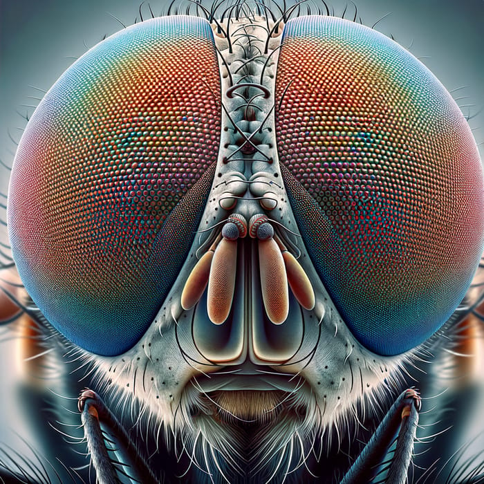 Semi-Colorful Fly's Eyes: Nature's Intricate Beauty