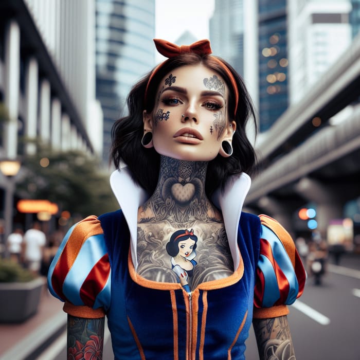 Snow White with Urban Face Tattoos: A Modern Leader