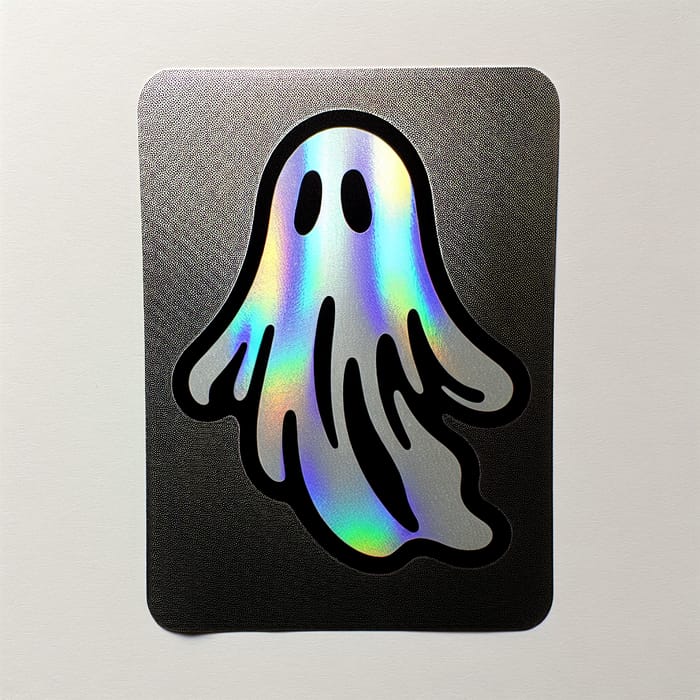 Black and White Ghost Stencil with Holographic Design