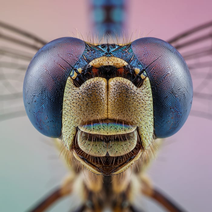 Surreal Colorful Dragonfly Close-Up Photography