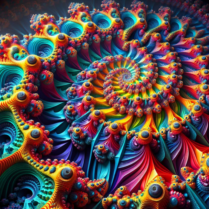 Colorful Fractal Art: Intricate Geometric Patterns