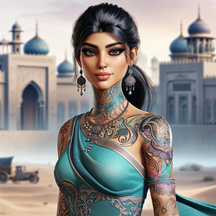 Stunning Realistic Princess Jasmine with Exquisite Tattoos