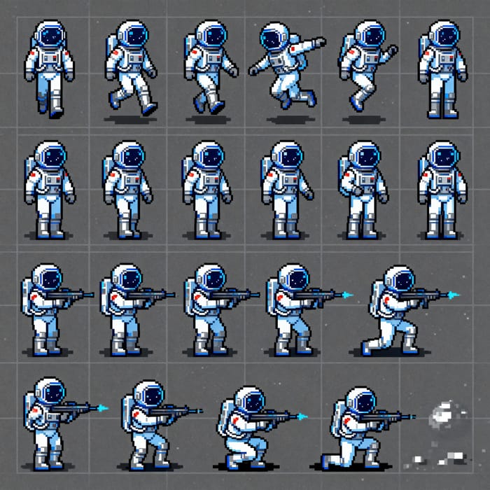 Astronaut Game Sprite Sheet - Pixel Art Assets Astronaut Game Sprite Sheet - Pixel Art Assets