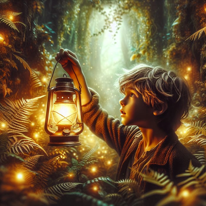 Explore a Magical Forest with a Vintage Lantern