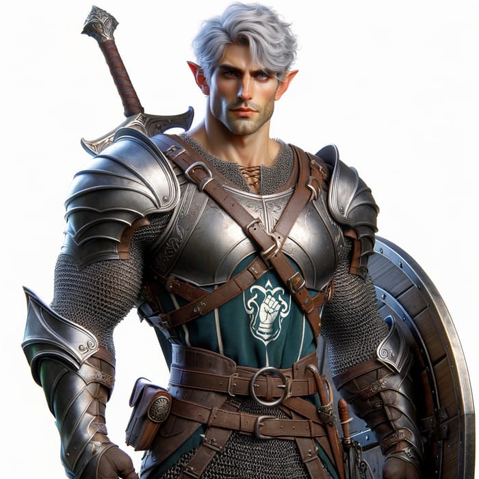 Heroic Half-Elf Paladin: Strength and Valor