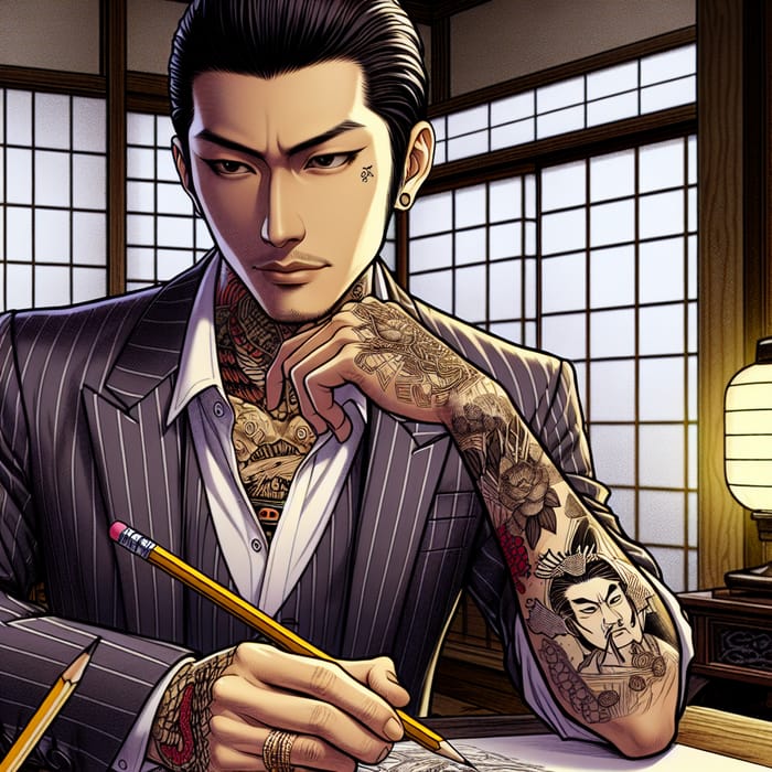 Yakuza Pencil Sketch: Traditional with a Modern Twist