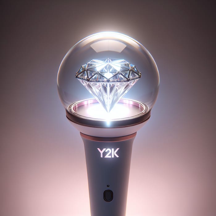 Kpop Y2K Lightstick with Diamond Encased in Glass Cover