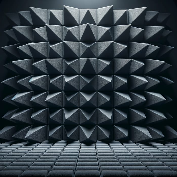 Realistic Dark Grey Anechoic Chamber Wall Design