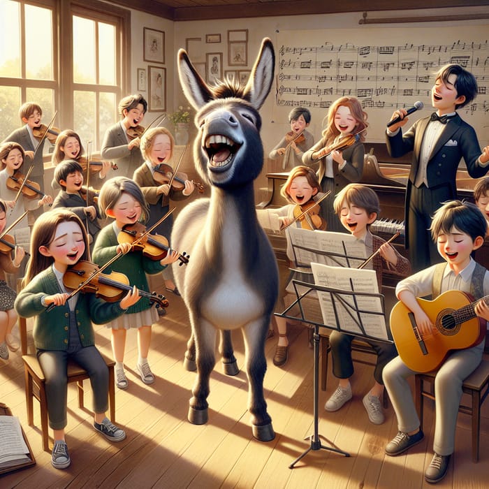 Singing Donkey with Music Students | Delightful Ensemble Performance