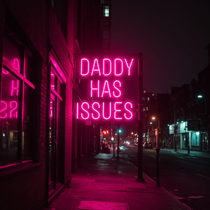 DADDY HAS ISSUES Neon Sign in Pink