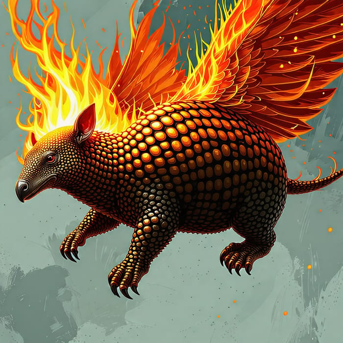 Armadillo-Phoenix Hybrid: A Mythical Fusion