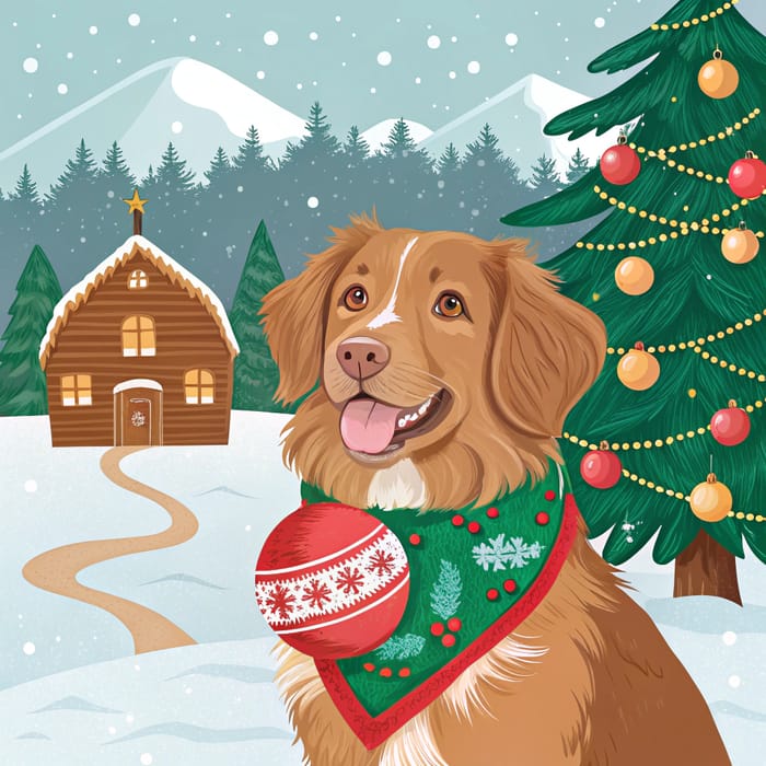 Christmas with a Nova Scotia Duck Tolling Retriever