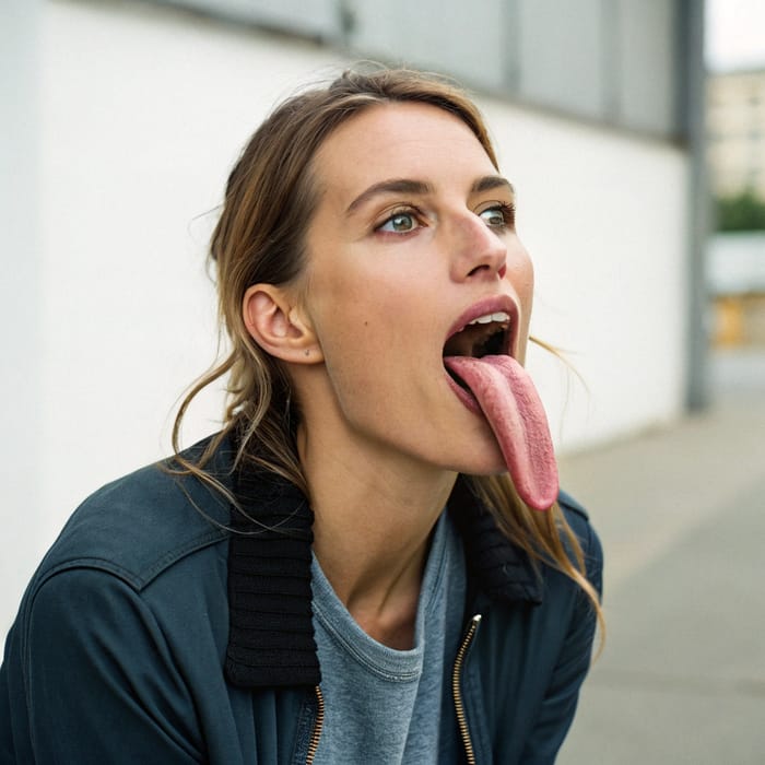 Woman with a 2-Foot Long Tongue