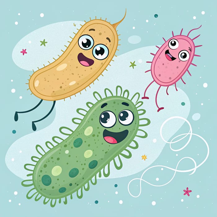 Cartoon of H. Pylori Bacteria - Fun & Informative