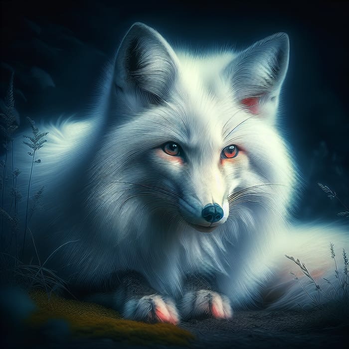 Majestic White Fox: Ethereal Beauty in Nature's Embrace