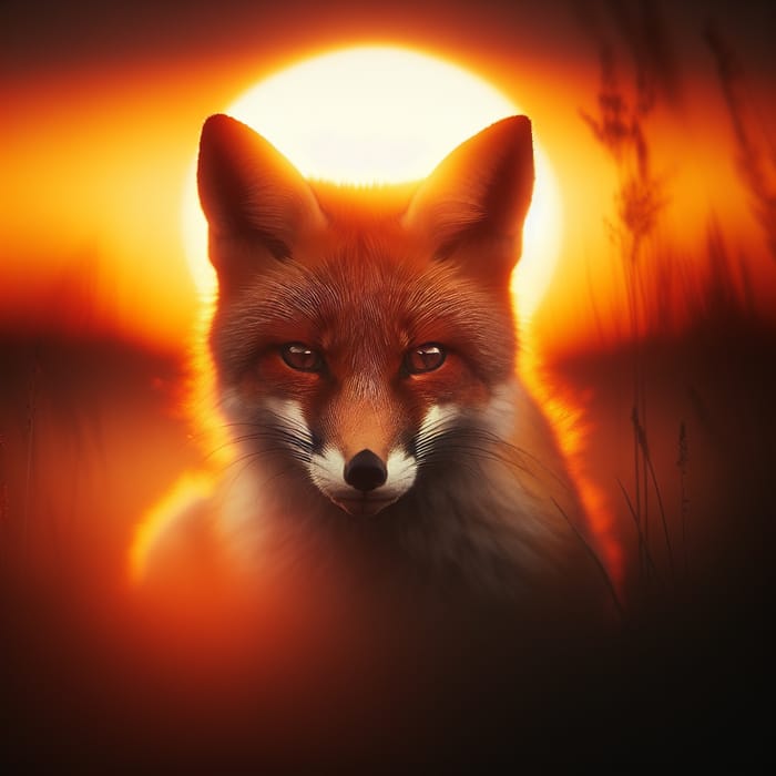 Majestic Red Fox in Golden Sunset Shadows | Wildlife Close-up Beauty