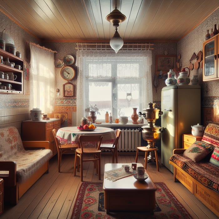 Simple Russian Apartment with Traditional Decor | Cozy Interior View