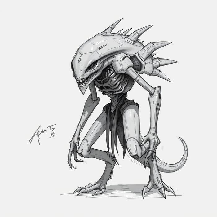 Concept Sketch Art for an Alien Monster