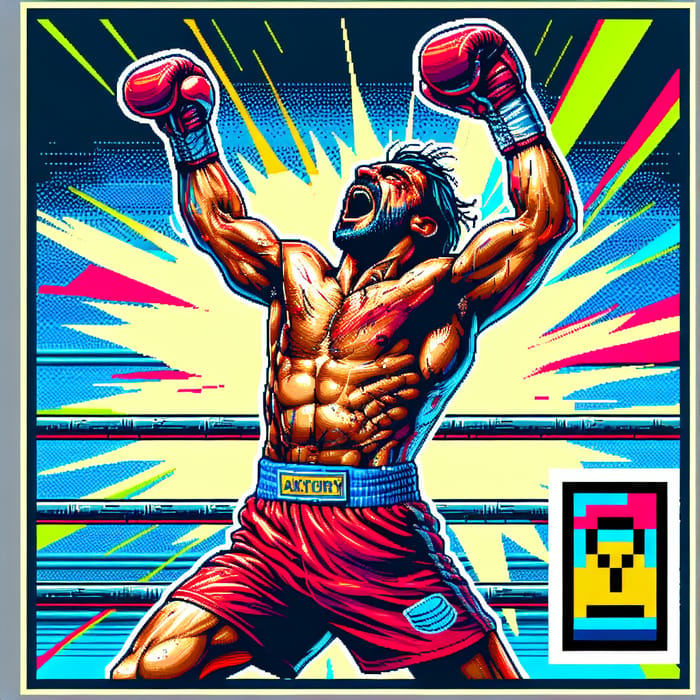 Triumphant Boxer Illustration in High-Speed Action