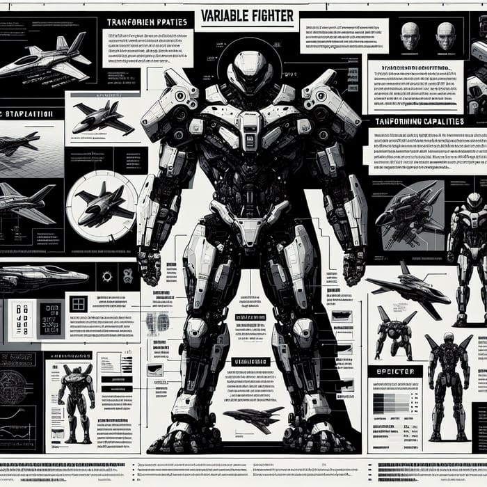 Robust Black and White VF-1s Robotec Macross Infographic