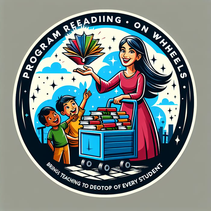 Program Reading on Wheels Logo: Educational Initiative Design