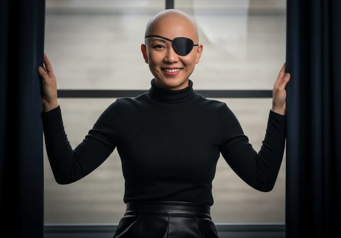 Mysterious Bald Asian Woman - Professional Portrait Mysterious Bald Asian Woman - Professional Portrait