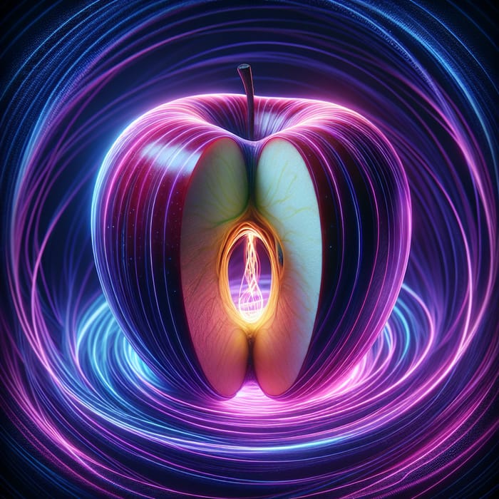 Electromagnetic Apple: Surreal Sci-Fi Art