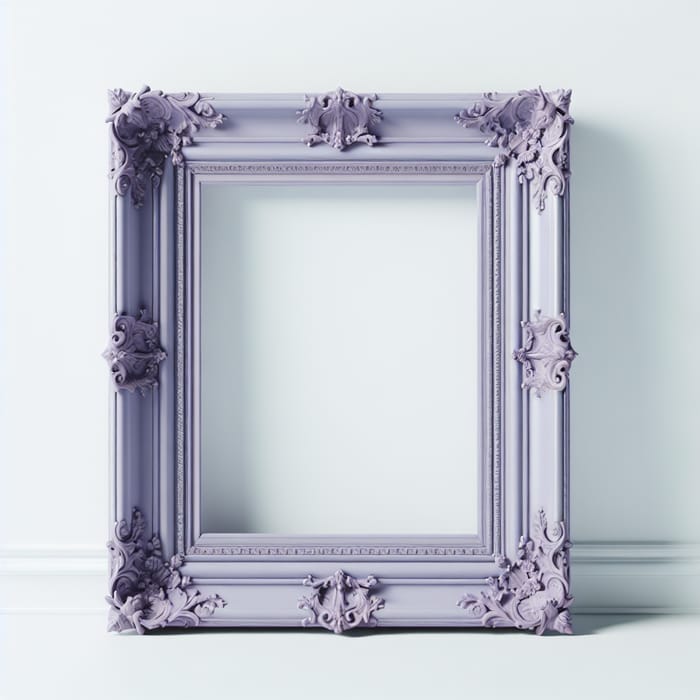 Elegant Lavender Frame on White Background