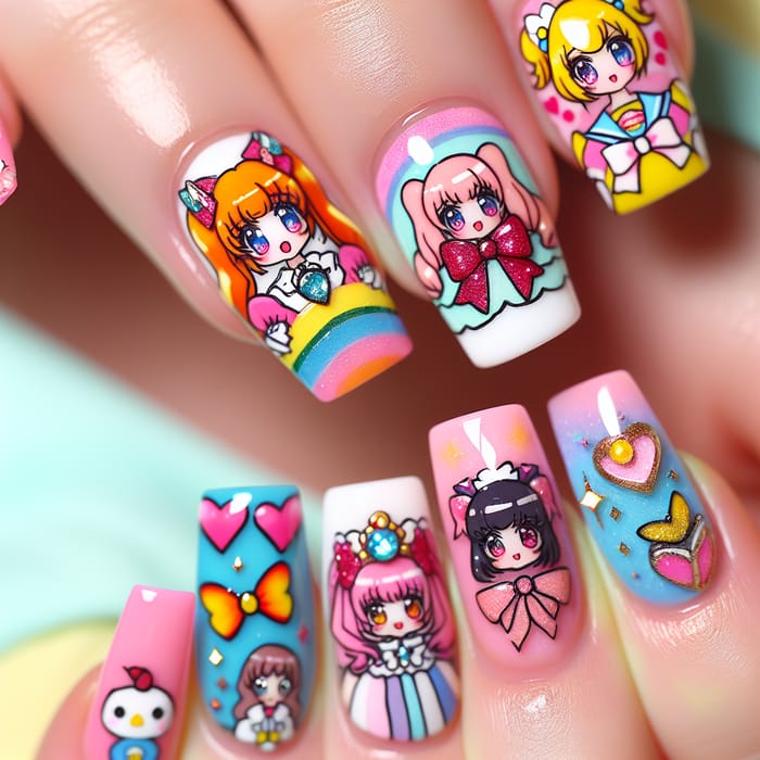 Cute Anime Girls Nail Art | Kawaii Manicures & Colors Cute Anime Girls Nail Art | Kawaii Manicures & Colors