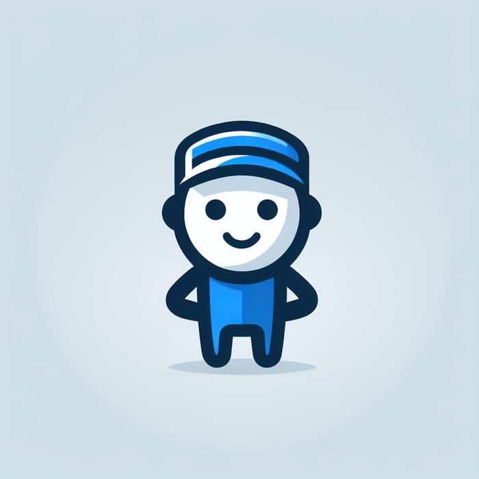 Minimalistic Mascot Expert - Blue & Grey Design