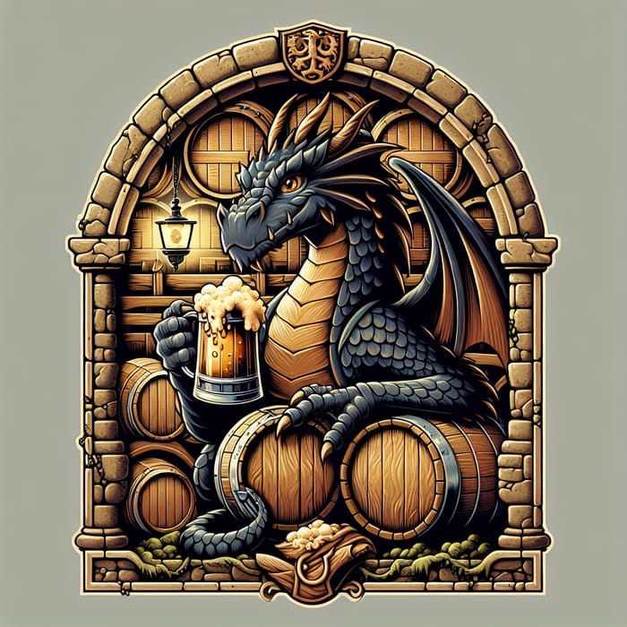 Cellar Dragon Brewery: Beer Drinking Dragon Crest