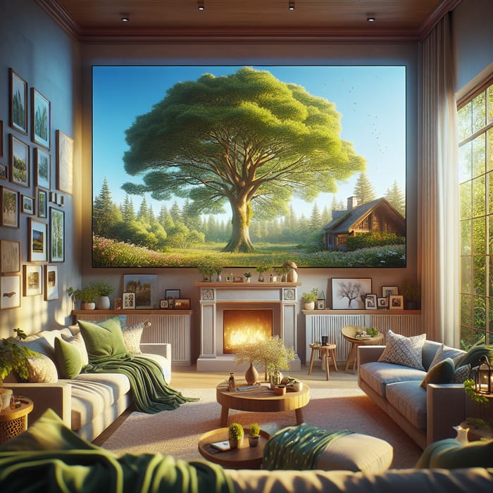 Cozy Home with Nature-Inspired Living Room