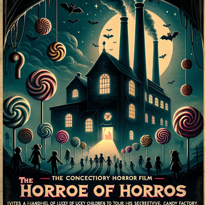 The Confectionary House of Horrors: Creepy Chocolate Factory Poster