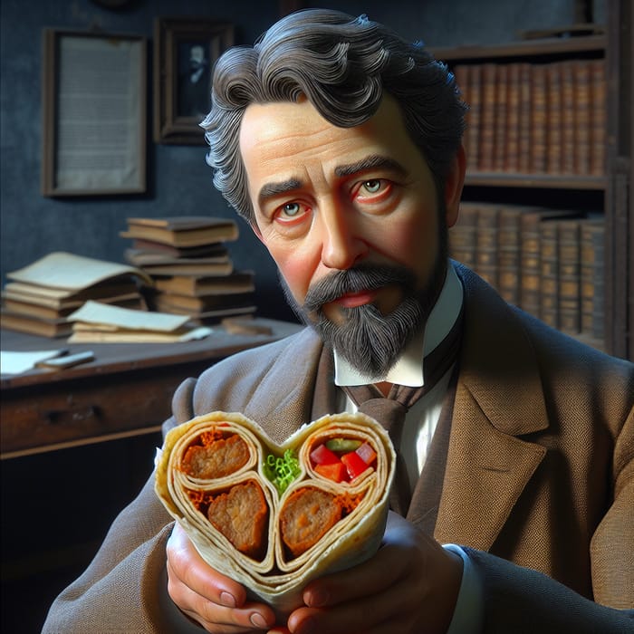 Heart-Shaped Shawarma: Literary Figure with a Kind Gesture Heart-Shaped Shawarma: Literary Figure with a Kind Gesture