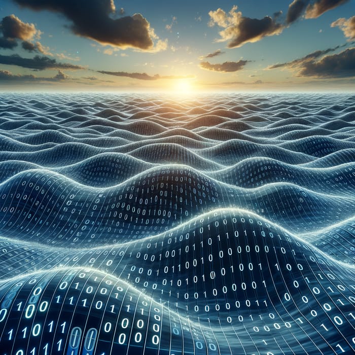 Data Sea in Binary Code | Flow of 0s & 1s