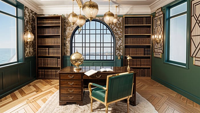 Art Deco Study Room Design Inspiration