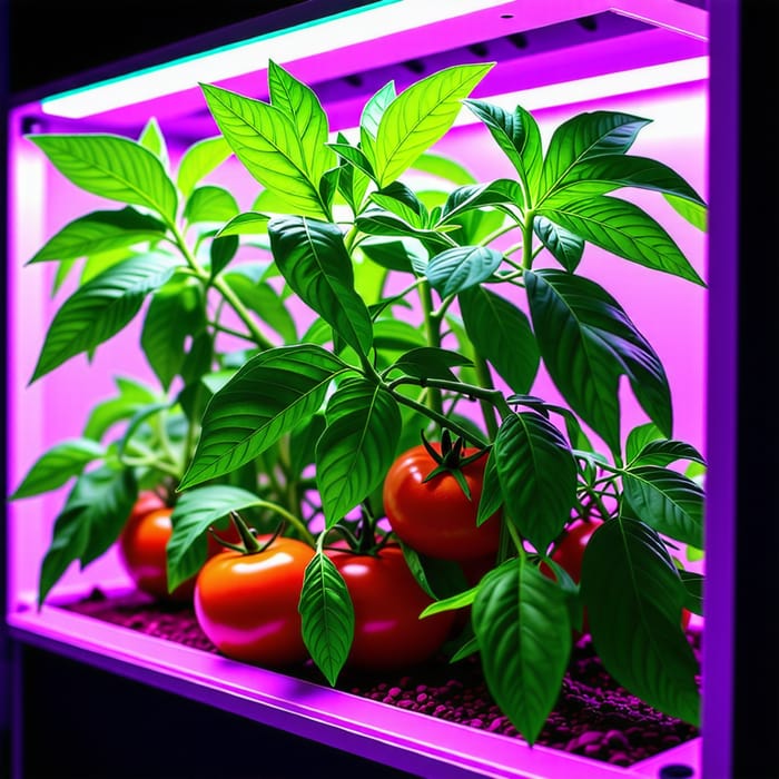 Thriving Tomato Plants in LED Grow Box