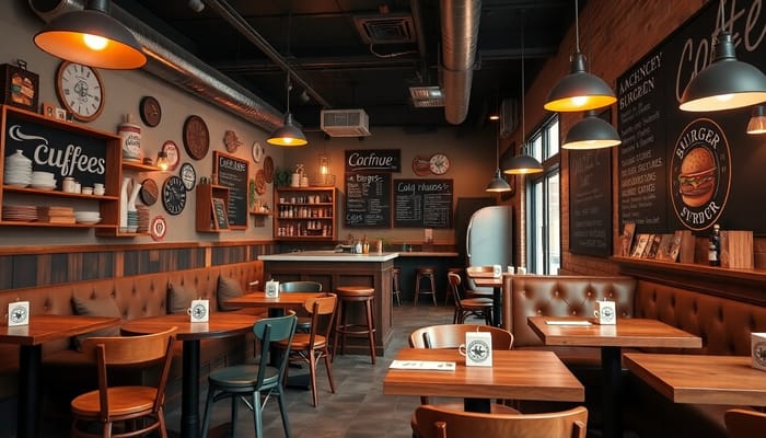 Cozy Coffee and Burger Restaurant Design Ideas