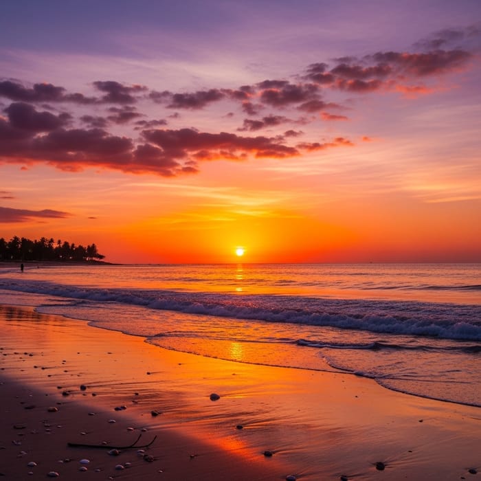 Summer Sunset on the Beach