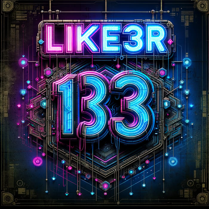 Neon LIKER1337 Artwork: Modern Digital Design