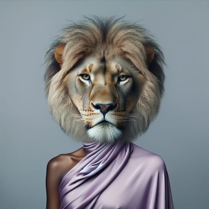 Surreal Woman with Lion Face Art