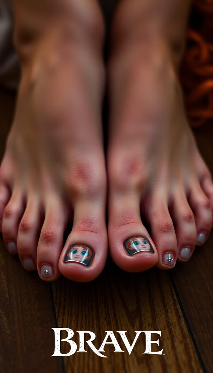 Stylish Merida Toenails | Brave Inspired Nail Art