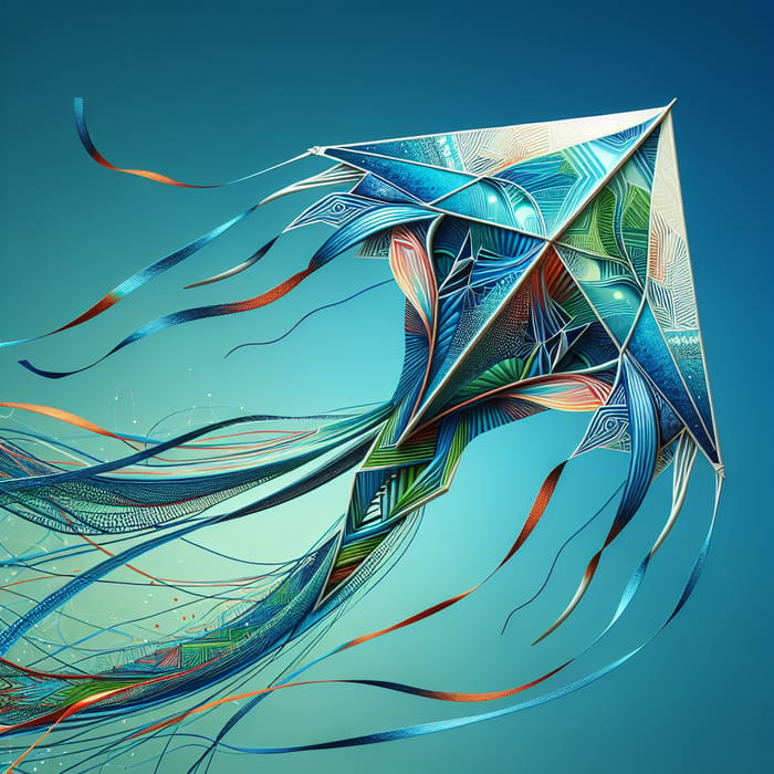 Captivating Flying Kite Design | Dynamic & Colorful