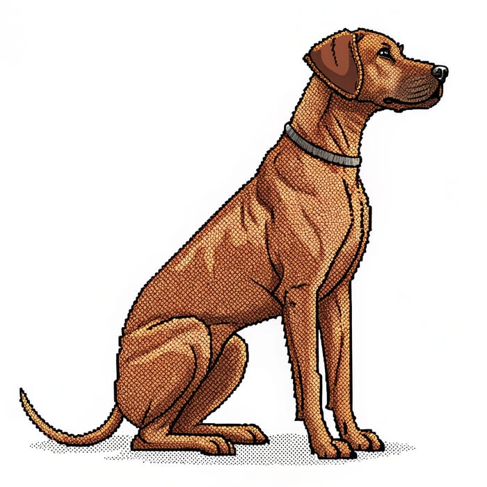 Pixel Art Rhodesian Ridgeback Dog - Classic Style