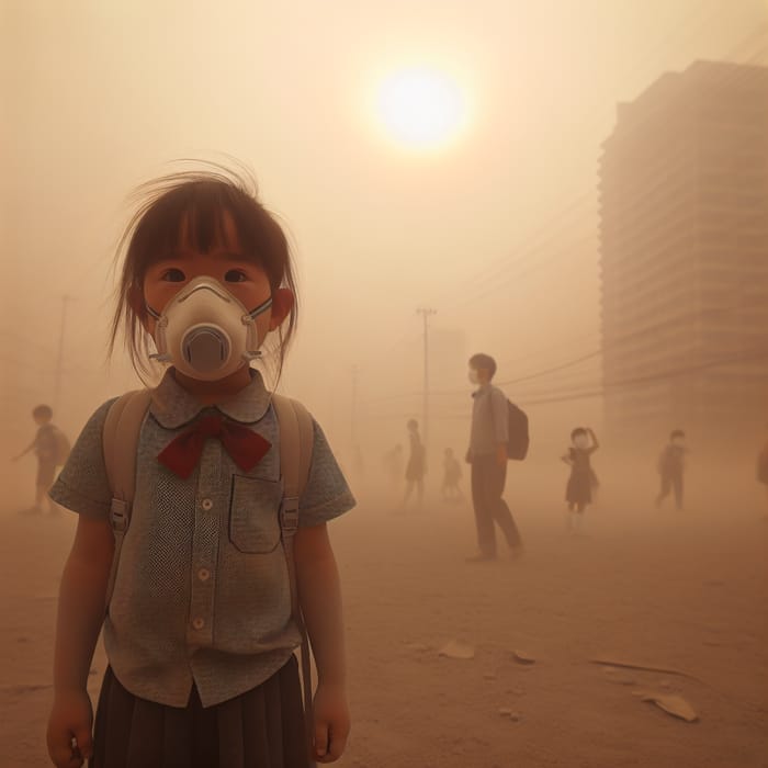 Child Exposed to PM2.5 Dust - Air Pollution Effect on Kids