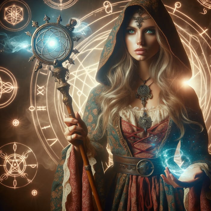 Female Sorceress Summoning Magic